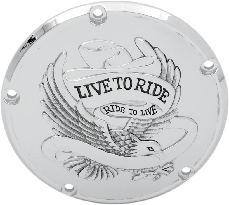 Derby Cover - Live to Ride - 5-Hole - Chrome - '99-'18 Big Twin