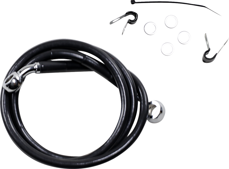 Brake Line - Front - Black - +2" - XL