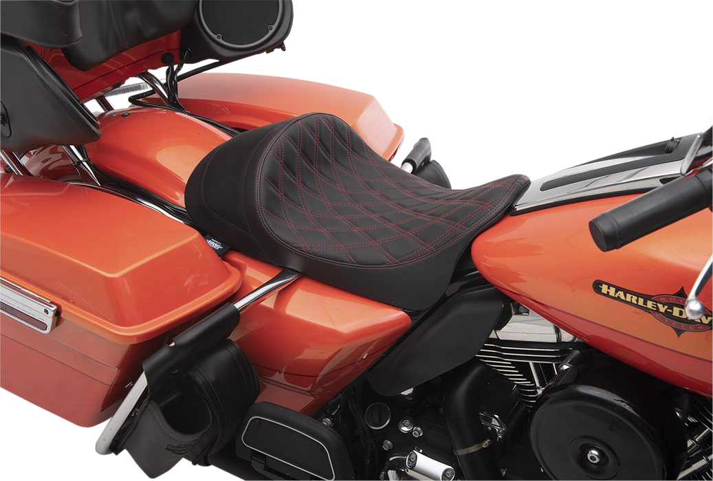 Forward Low Solo Seat - Diamond - Red Stitched - FL '08-'23