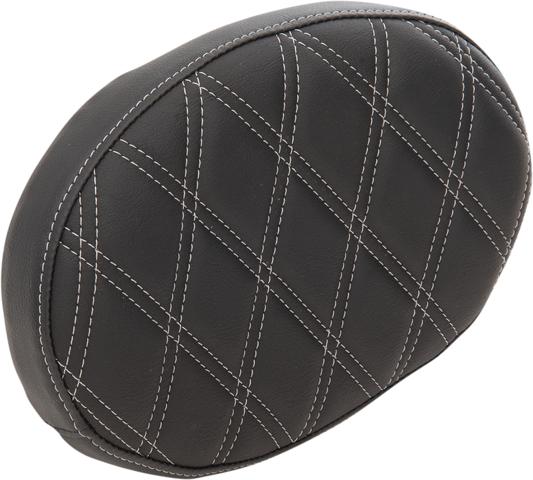 Oval Sissy Bar Pad - Double Diamond - SIlver Stitch - FL '99-'22