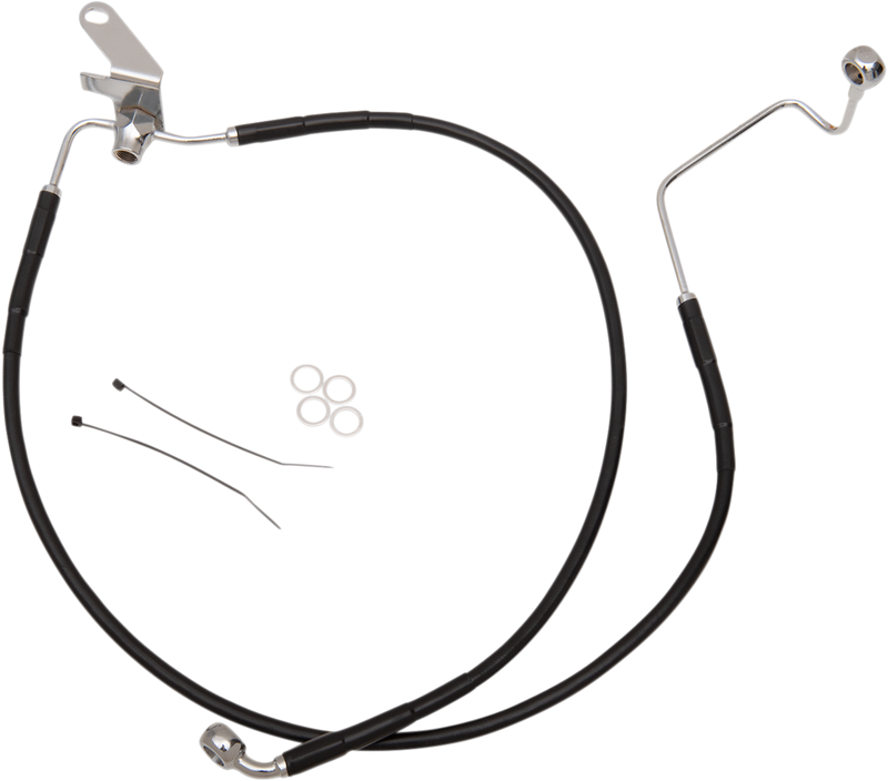 Brake Line - Front - Black - +2" - Softail '04-'06