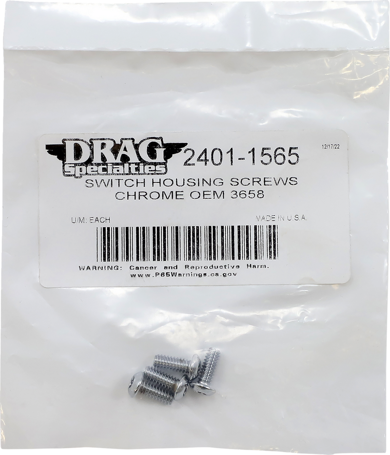 Screw Kit - Switch Housing - Chrome