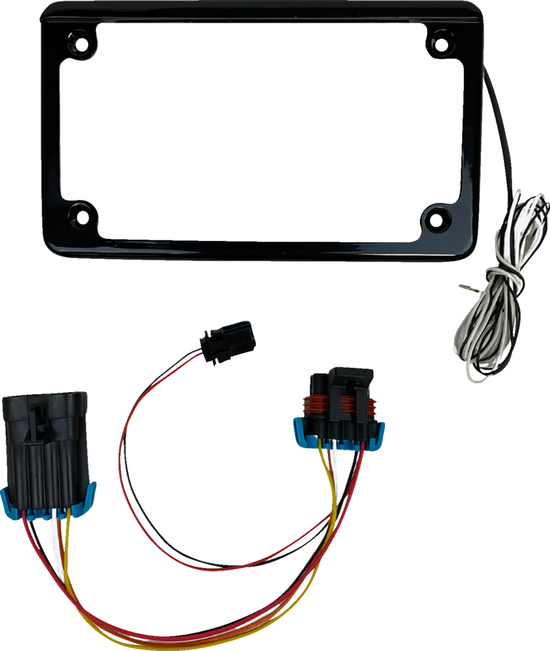 Lighted License Plate Frame - Gloss Black - RZR XP