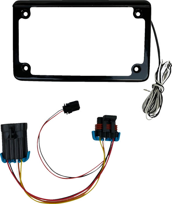 Lighted License Plate Frame - Gloss Black - RZR XP