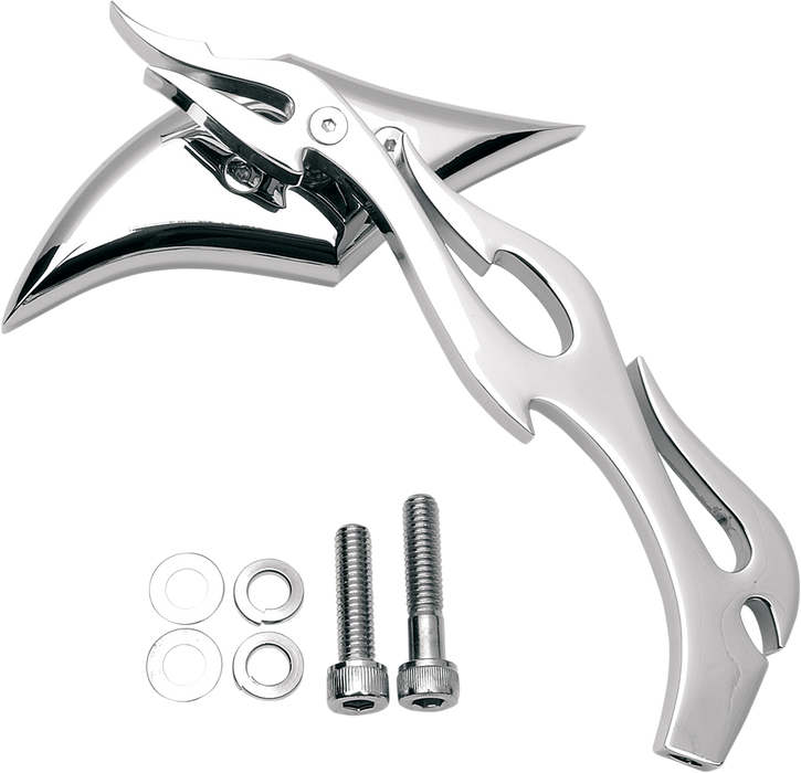 Mirror - Gothic/Flame - Side View - Diamond - Chrome - Right - Each