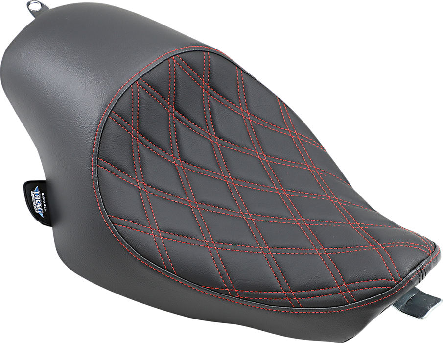 3/4 Solo Seat - Double Diamond - Black w/ Red Stitching - XL '04-'22