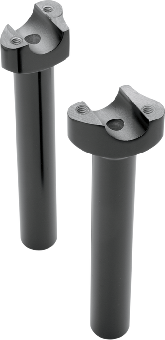 Forged Aluminum Handlebar Risers - Straight - 8" - Black