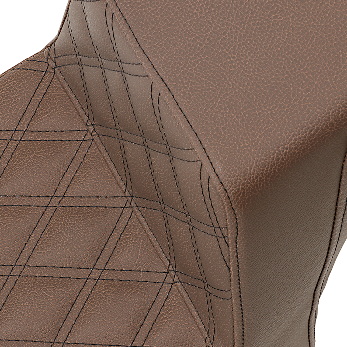 Step-Up Seat - Front Lattice Stitch/Rear Smooth - Brown - Scout Bobber