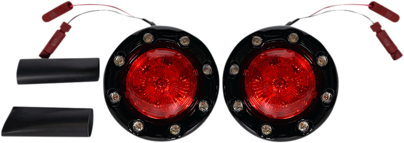 ProBEAM® Bullet Ringz™ LED Turn Signals - Black/Red
