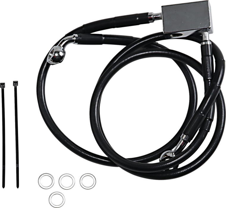 Brake Line - Rear - Black - +3" - Softail '00-'03