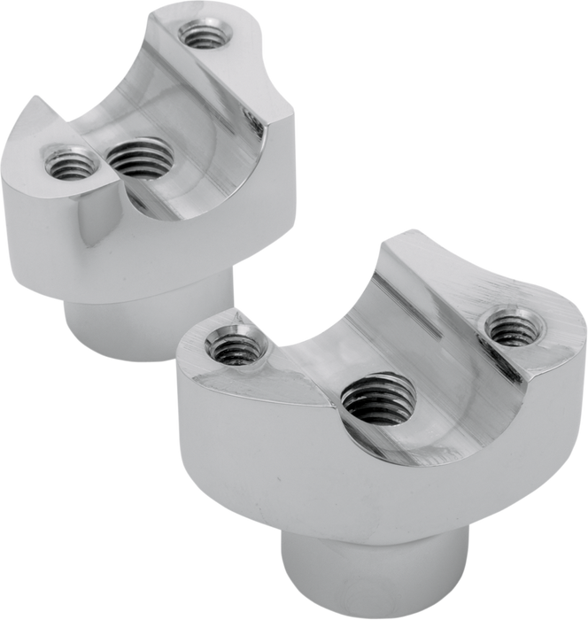 Forged Aluminum Handlebar Risers - Straight - 1.7" - Chrome