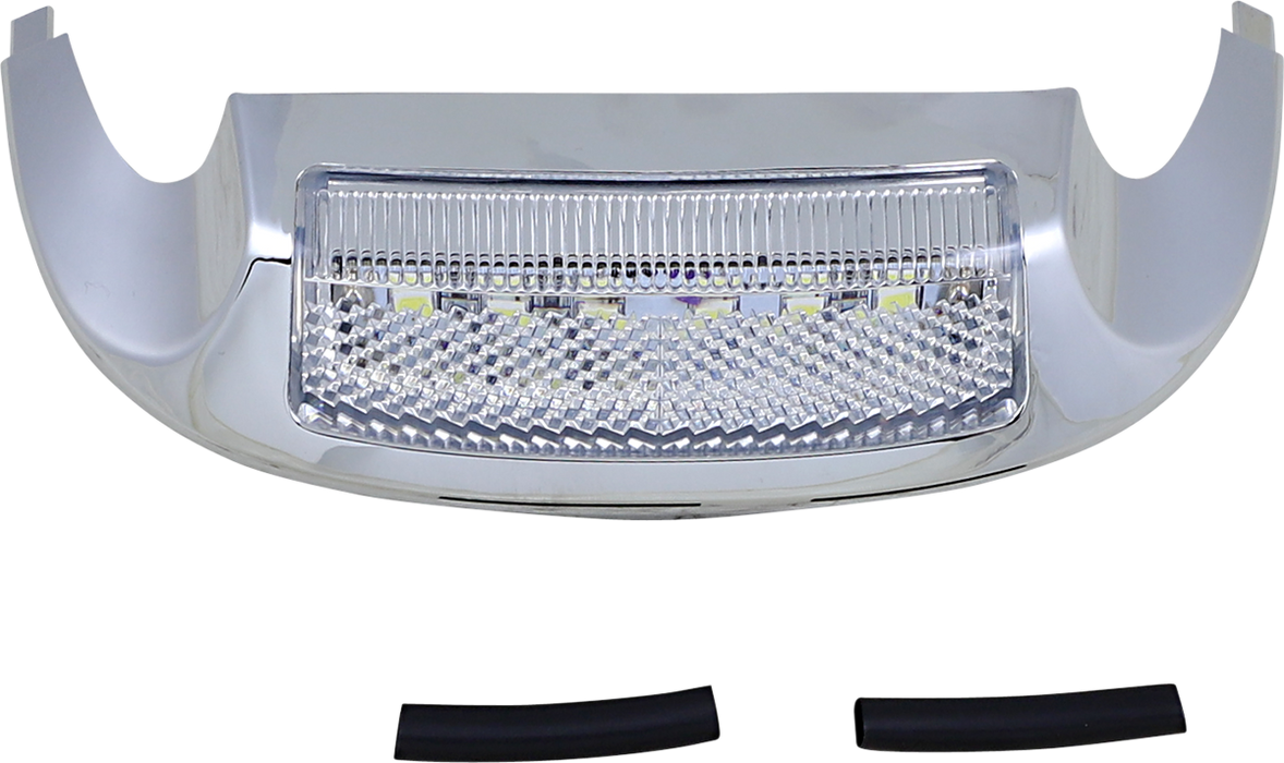 LED Front Fender Tip - White LED/Clear Lens - Chrome