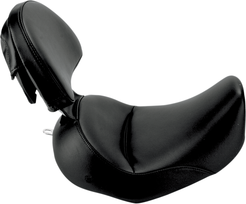 Heels Down Solo Seat - With Backrest - Plain - Black - FLSTC