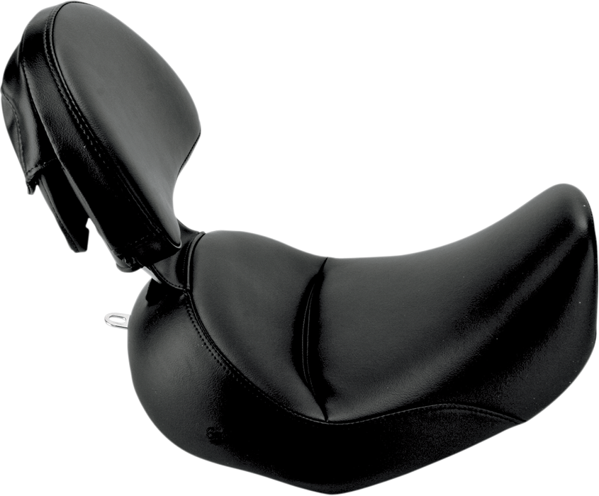 Heels Down Solo Seat - With Backrest - Plain - Black - FLSTC