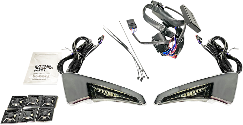 Sequential Tour Pak Seat Back Rest LED Lights - Chrome/Smoke - FLH