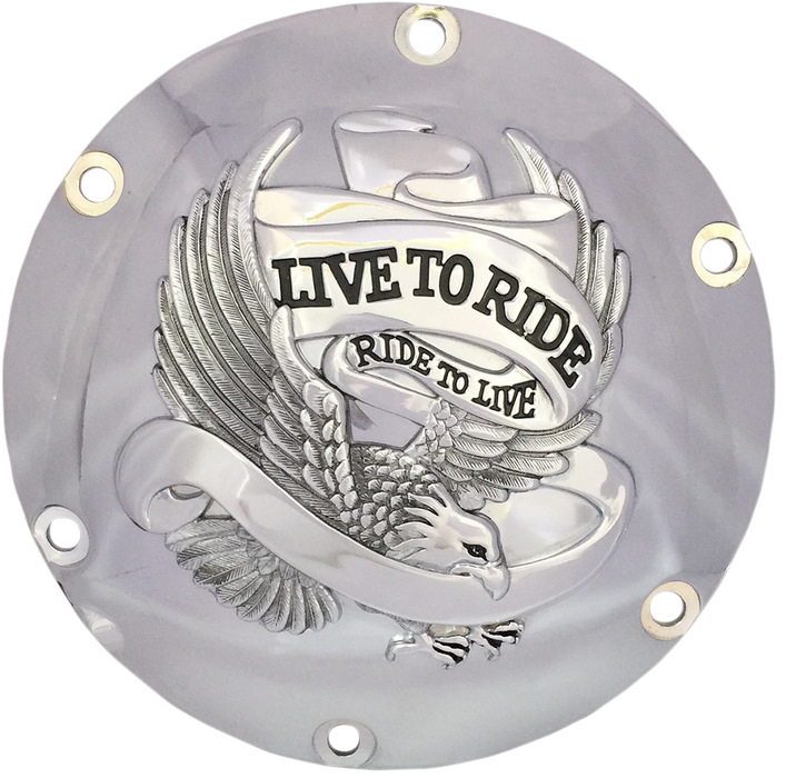 Derby Cover - Live to Ride - 6-Hole - Chrome - '04-'22 Sportster