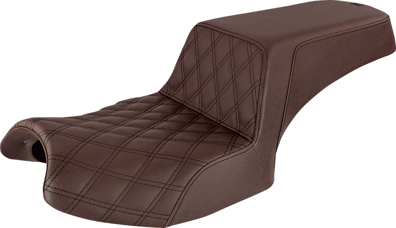 Step-Up Seat - Front Lattice Stitch/Rear Smooth - Brown - Challenger