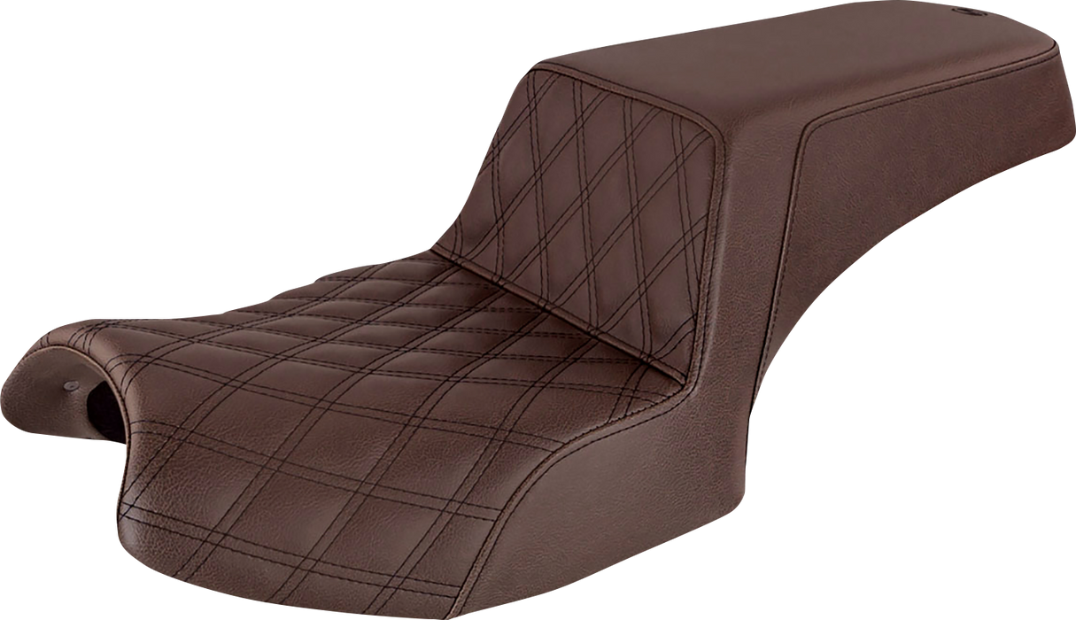 Step-Up Seat - Front Lattice Stitch/Rear Smooth - Brown - Challenger