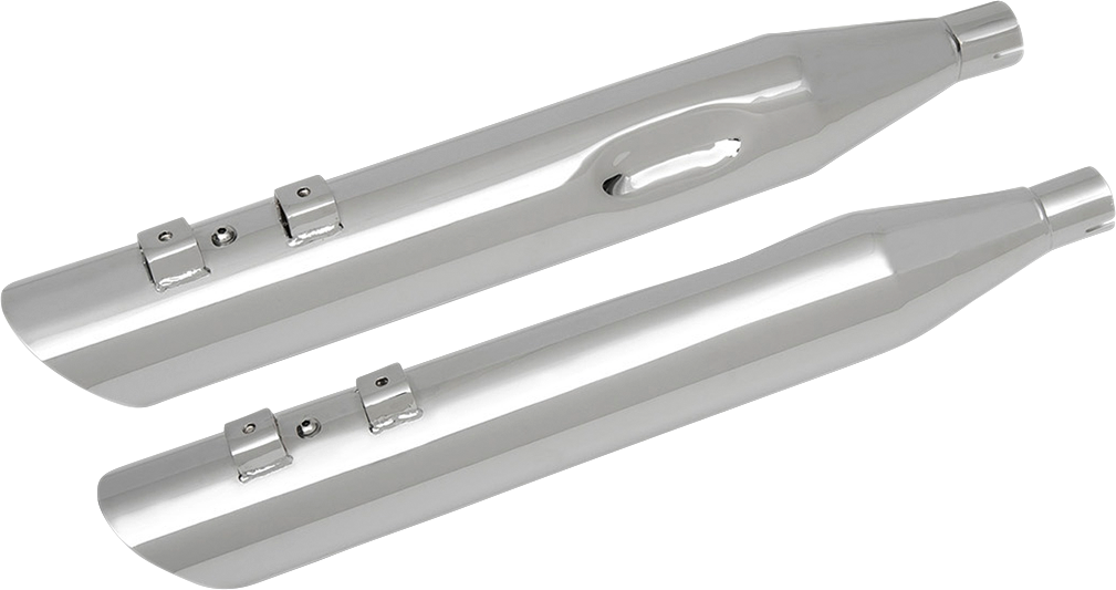 4" Slashdown Slip-On Mufflers - Chrome