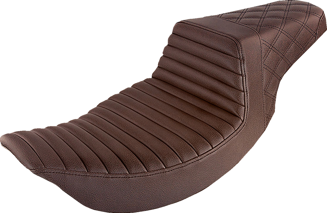 Step-Up Seat - Front Tuck-n-Roll/Rear Lattice Stitch - Brown