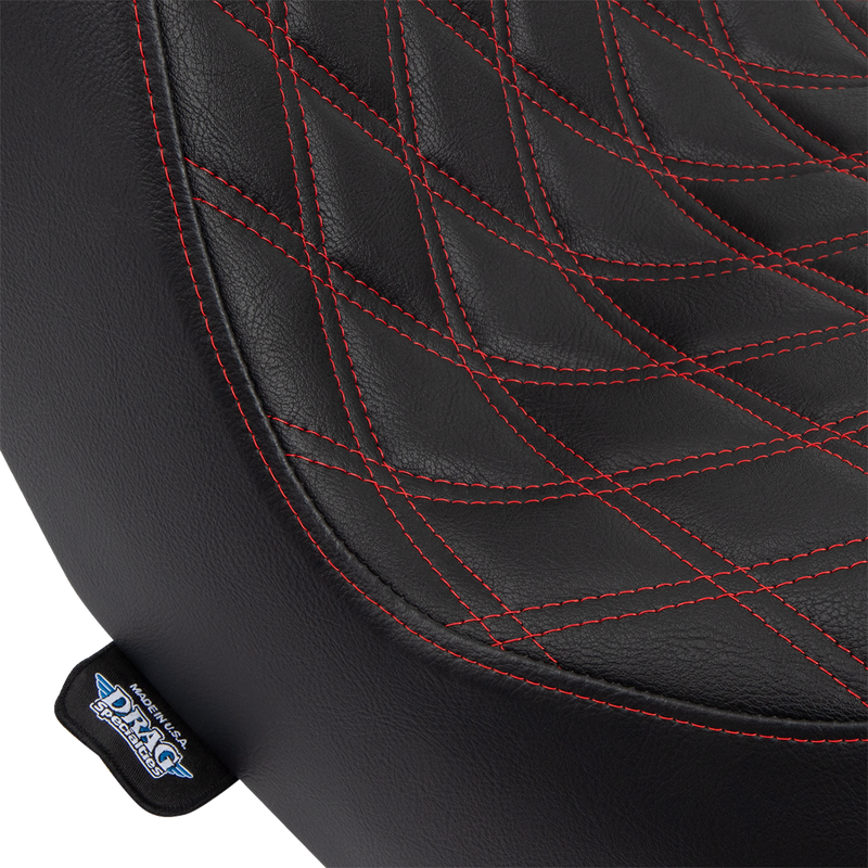 Predator III 2-Up Seat - Vinyl - Double Diamond - Red Stitching - FL/FX '18-'24