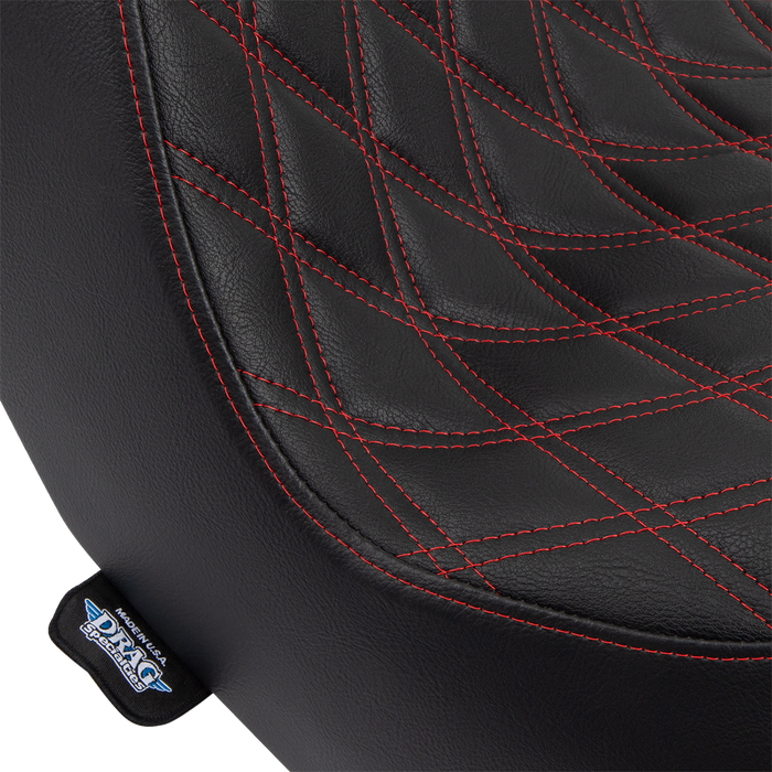Predator III 2-Up Seat - Vinyl - Double Diamond - Red Stitching - FL/FX '18-'24