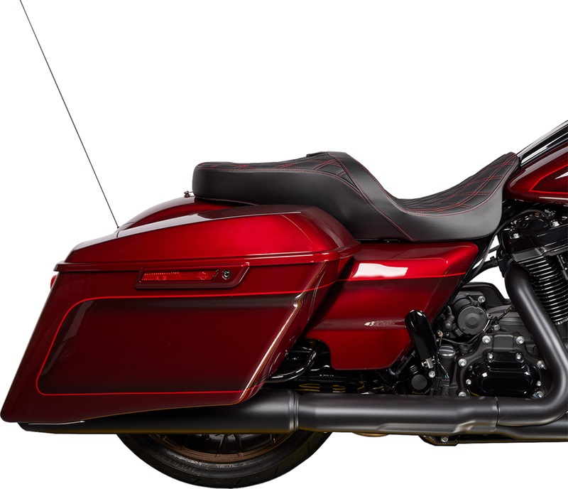 Freedom Seat - Vinyl - Double Diamond Red Stitch - FLH '09-'23