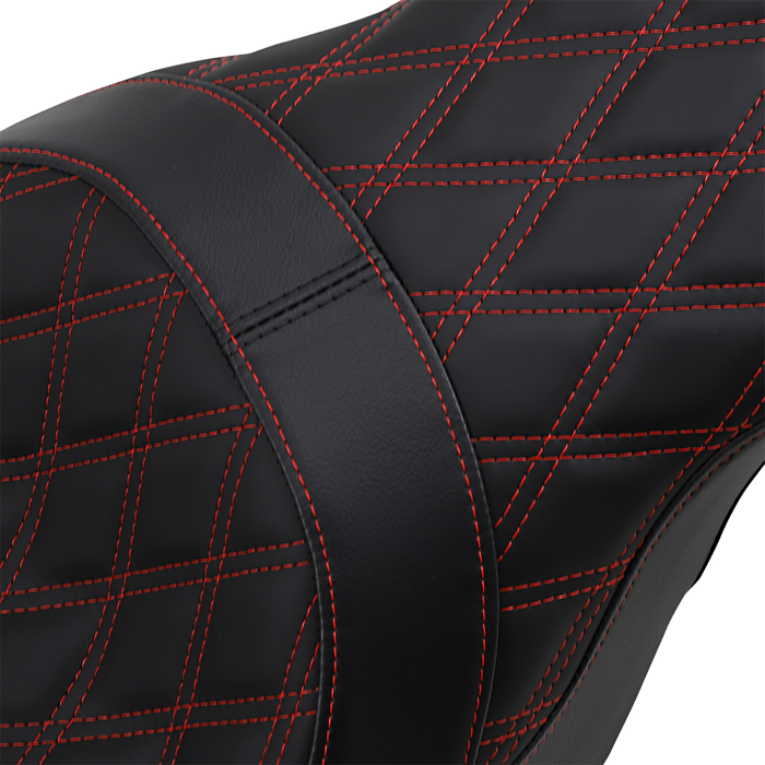 Forward Positioned Predator 2-Up Seat - Double Diamond - Red Stitched - FL '08-'23