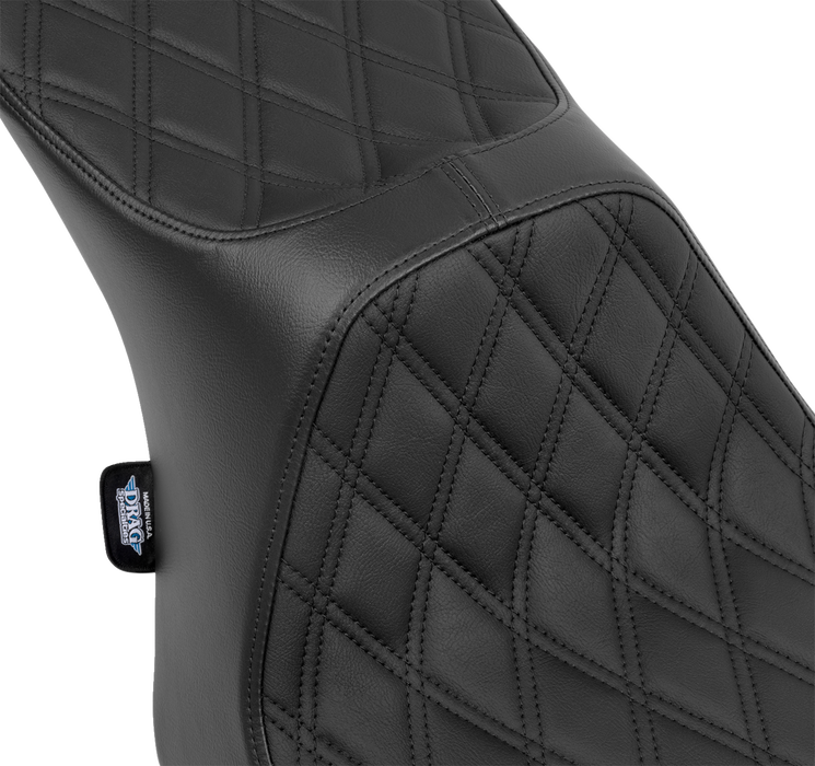 Predator III 2-Up Seat - Vinyl - Double Diamond - Black Stitching - FLT/FLH '23-'24