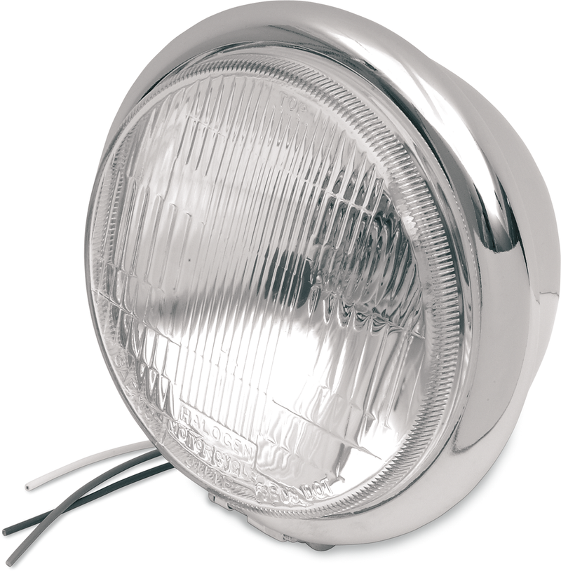 Bottom Mount H4 Headlight - 5-3/4" - Chrome