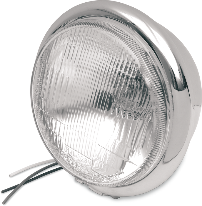 Bottom Mount H4 Headlight - 5-3/4" - Chrome