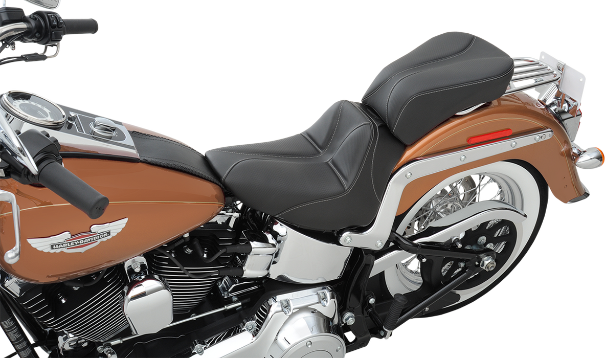 Dominator Solo Seat - w/o Backrest - Black w/ Gray Stitching - FLSTC/N '06-'17