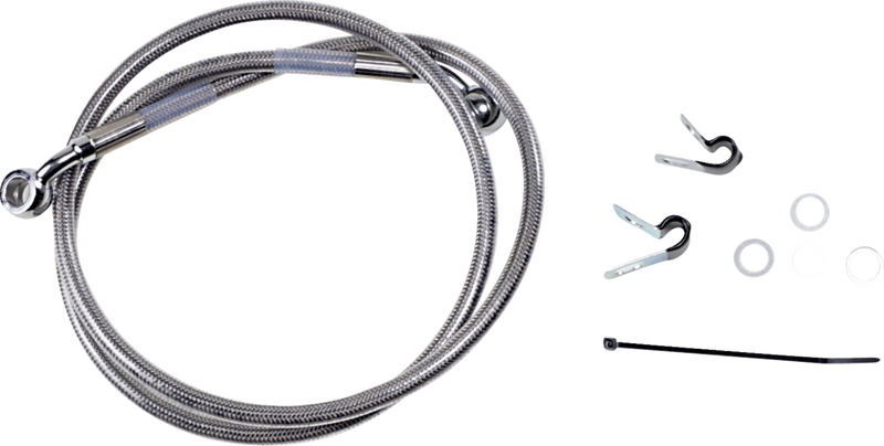 Brake Line - Front - +2" - Stainless Steel - XL
