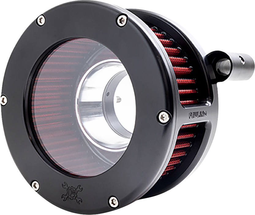 BA Air Cleaner Kit - Black/Clear with Red Filter - '93-'99 Evolution Big Twin