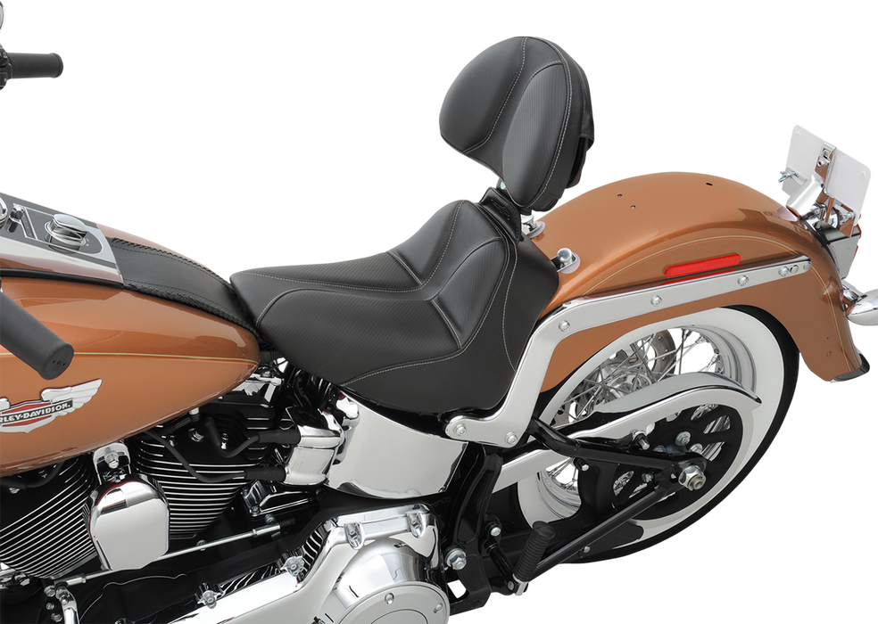 Dominator Solo Seat - w/o Backrest - Black w/ Gray Stitching - FLSTC/N '06-'17