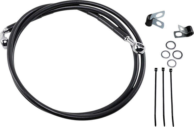 Brake Line - Front - Black - +8"