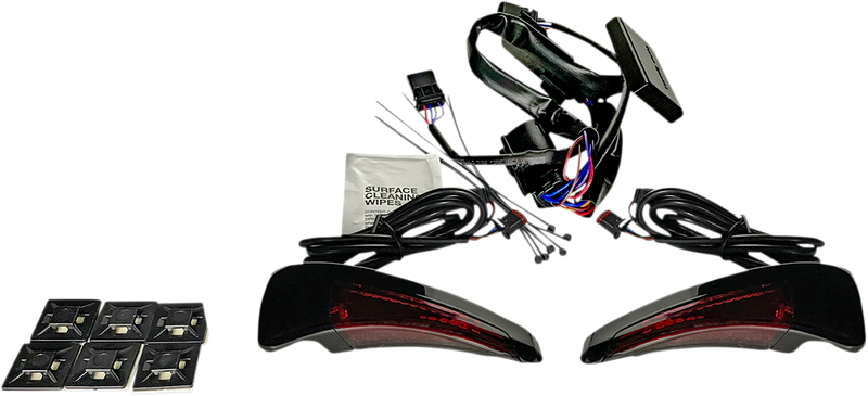 Sequential Tour Pak Seat Back Rest LED Lights - Black/Red - FLH