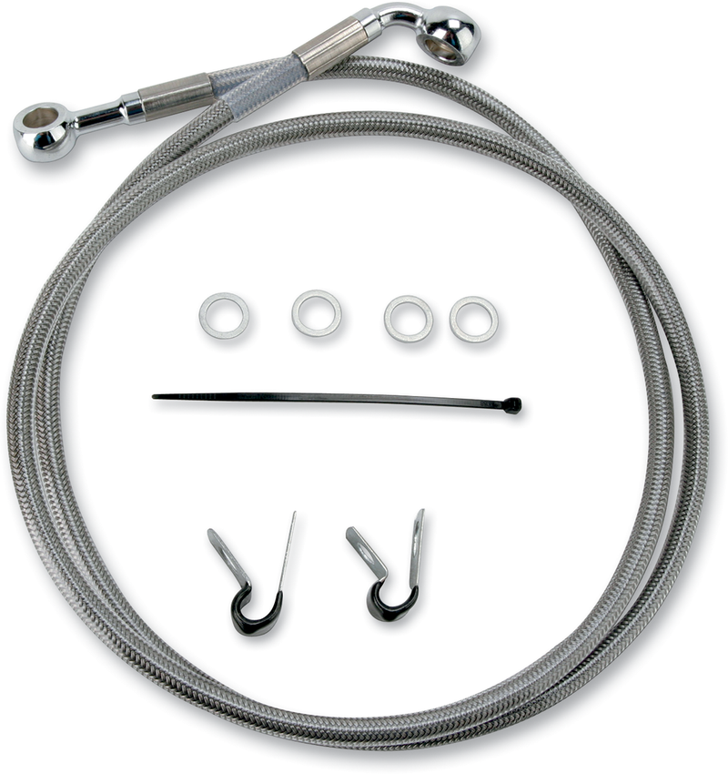Brake Line - Front - +2" - Stainless Steel - XL