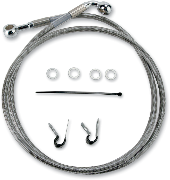 Brake Line - Front - +2" - Stainless Steel - XL
