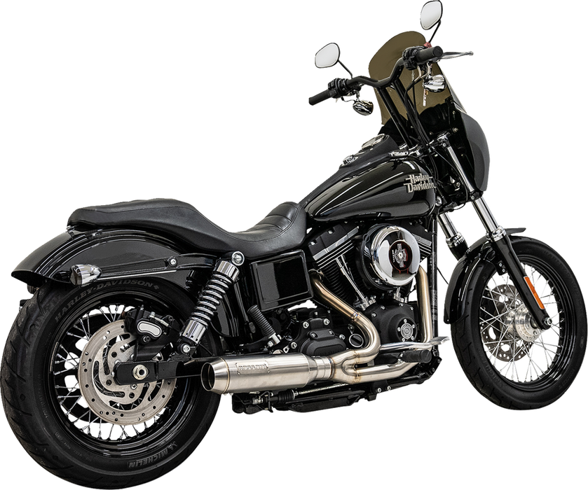 2-into-1 Ripper Exhaust System with Super Bike Muffler - Stainless Steel
