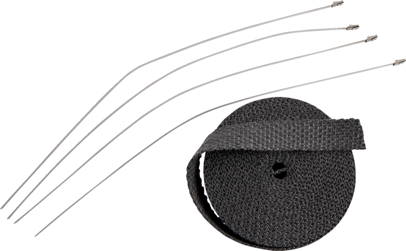 Exhaust Heat Wrap Kit with Ties - Black - 1" x 25'