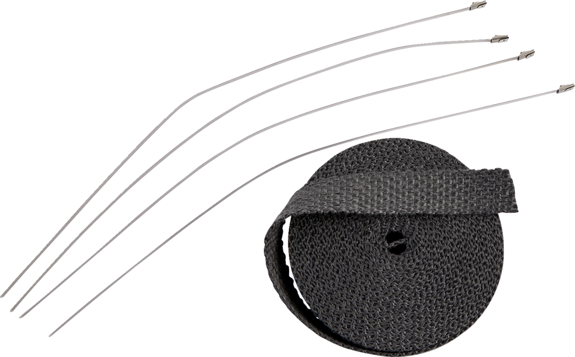 Exhaust Heat Wrap Kit with Ties - Black - 1" x 25'
