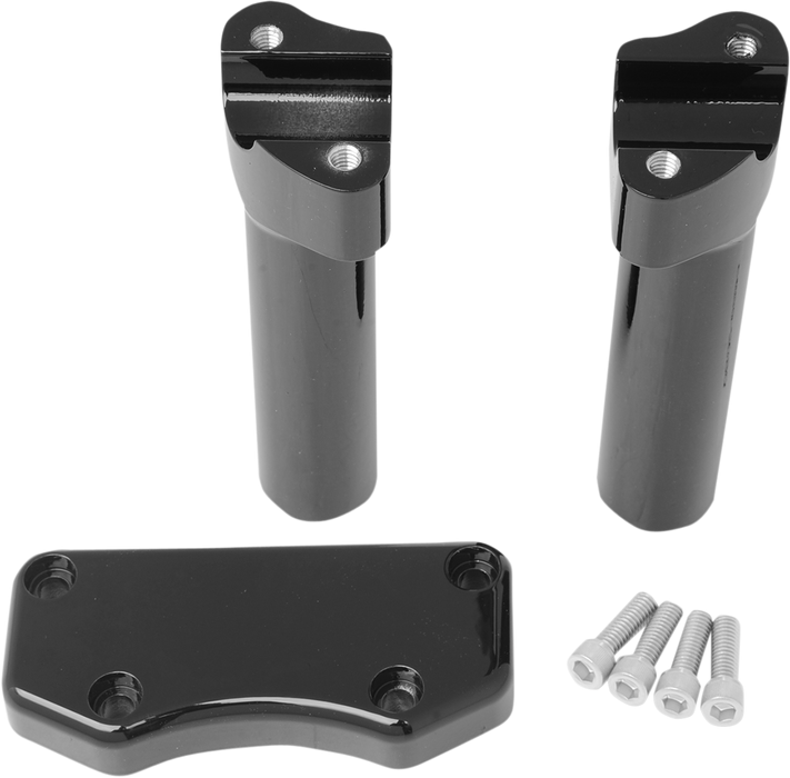 Handlebar Riser & Top Clamp Kit - 6" - Buffalo - Black