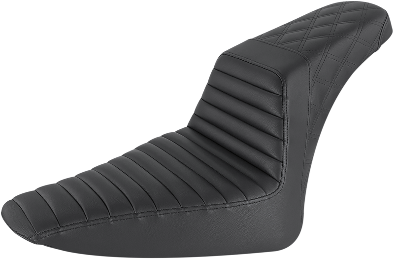Step-Up Seat - Front Tuck-n-Roll/Rear Lattice Stitch - Black