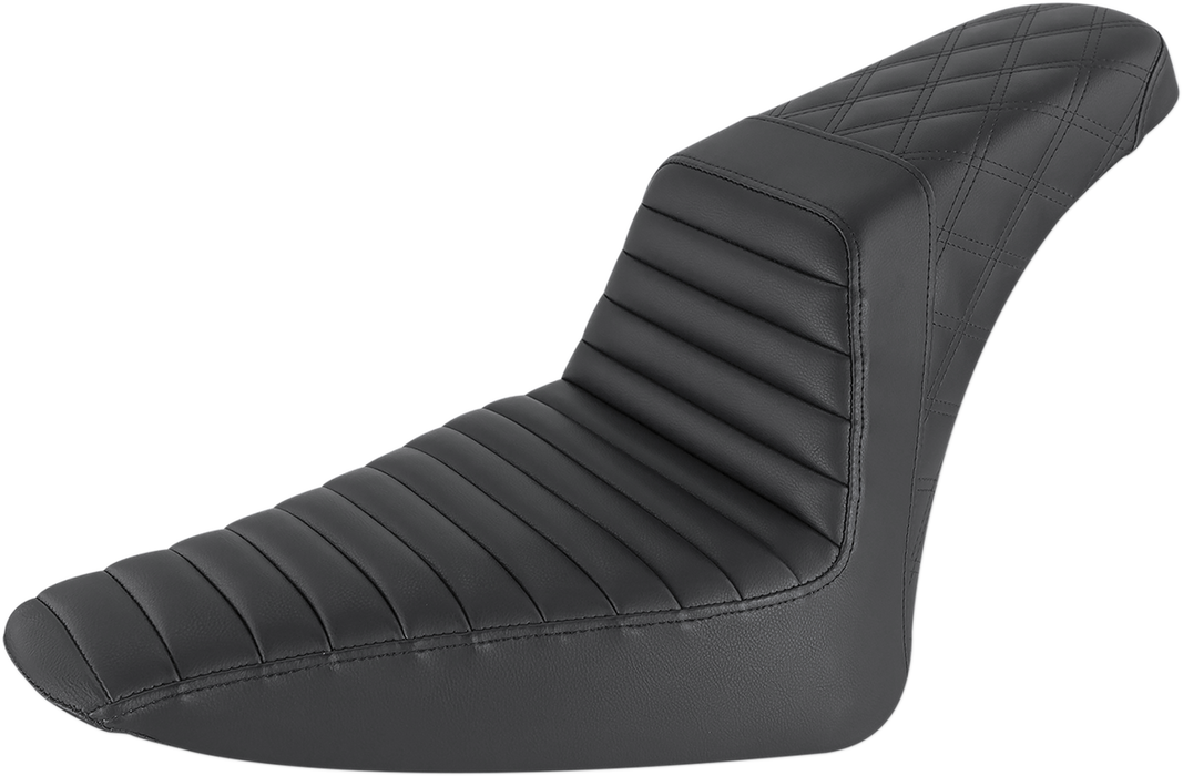 Step-Up Seat - Front Tuck-n-Roll/Rear Lattice Stitch - Black