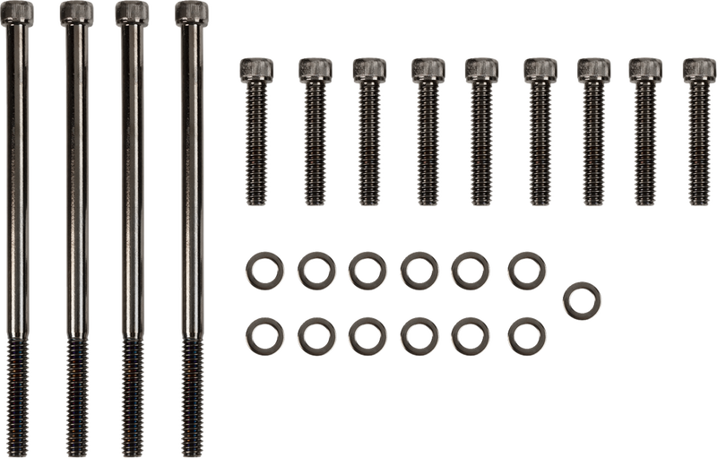 Bolt Kit - Primary Cover - Knurled - Black/Chrome - '07-'16 Touring