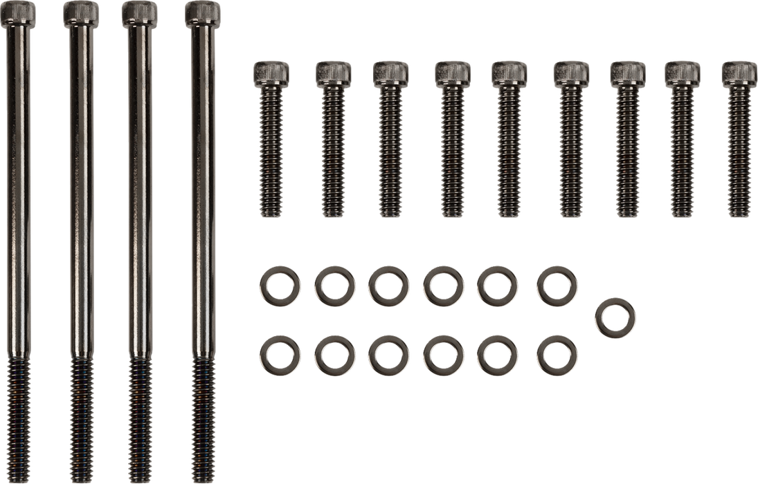 Bolt Kit - Primary Cover - Knurled - Black/Chrome - '07-'16 Touring
