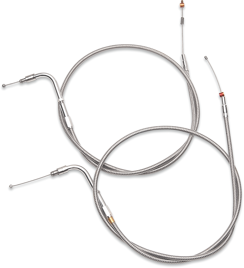 Stainless Steel Idle Cable - +6" - '96-'01 Touring