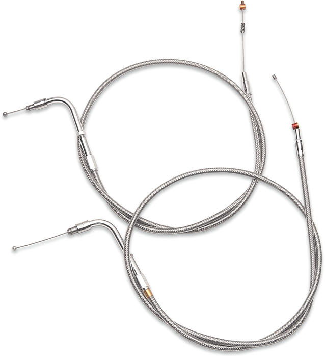 Stainless Steel Idle Cable - +6" - '96-'01 Touring