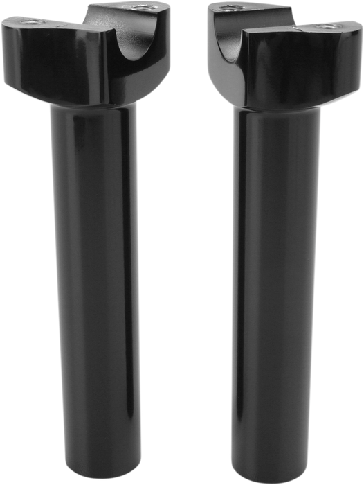 Forged Aluminum Handlebar Risers - Straight - 6-1/2" - Black